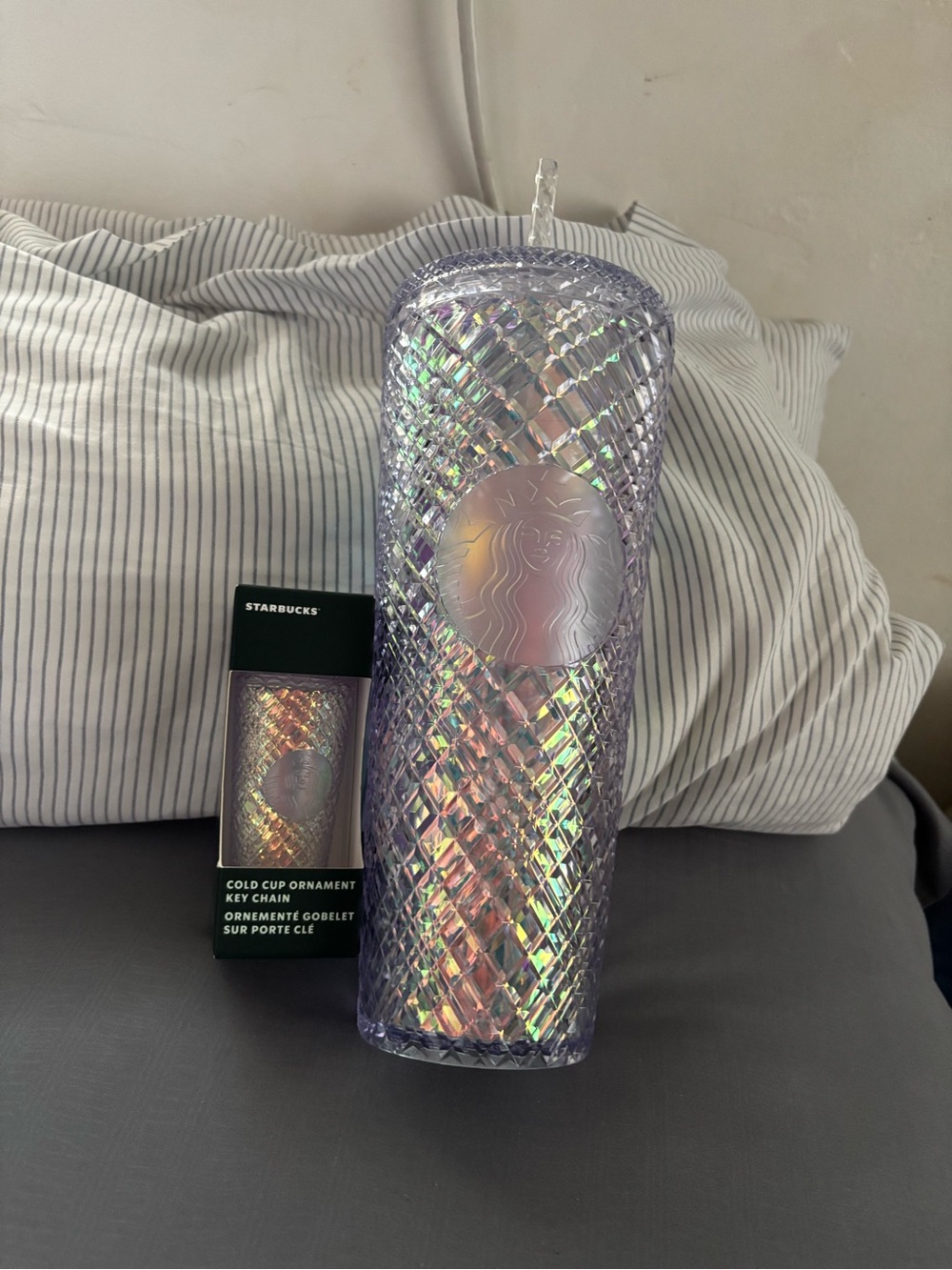 Starbucks Iridescent jeweled Tumbler & matching keychain
